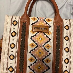 Wrangler Brown, Tan & Yellow Patterned Tote Bag
